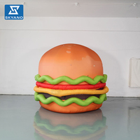 Modèle de hamburger gonflable personnalisé, accessoire alimentaire gonflable pour la décoration d'événements, de marchés et de festivals en extérieur