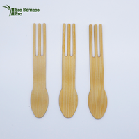 Fourchettes en bambou écologiques de 115 mm de long, fourchettes à fruits et desserts, mini-fourchettes pour apéritifs