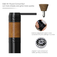 Gaine en cuir de luxe DHPO et alliage d'aluminium spatial et fraise conique CNC SLS à 7 axes avec poignée pliable moulin à grains de café manuel