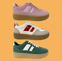 Chaussures de sport décontractées en cuir véritable avec logo personnalisé, couleur unie, style allemand, chaussures de tennis épaisses, mocassins pour femmes, baskets pour filles, chaussures de skateboard