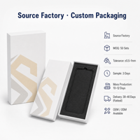 Boîte rigide en carton pour téléphone, design de luxe personnalisé, boîte cadeau pour téléphone, logo en feuille d'or, estampage à chaud, avec insert en EVA.