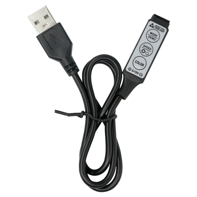 50CM Length 5V USB Mini 3-Key 4-Pin RGB Controller for RGB LED Strip Lights