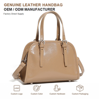 Sac à main mini-sacoche en cuir pleine fleur pour femme avec poignée supérieure, forme compacte, idéal pour les sorties et les voyages, personnalisable sous marque privée