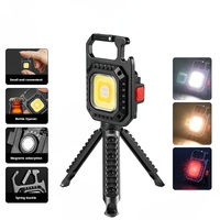 Porte-clés COB de transport quotidien lampe de poche LED Mini support magnétique USB outils de plein air multifonctions pour le camping randonnée pêche