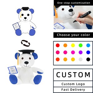 Orsacchiotto Bianco Personalizzato con Cappello per Regalo <span class=keywords><strong>di</strong></span> Laurea, Koala Peluche per Supporto Emotivo - Product Image 2