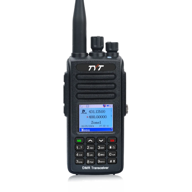 Hot Sale for MD-UV390 10W DMR Walkie Talkie AES256 Encryption Type-C IP67 10km Range Digital Mobile Radio