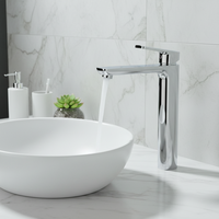 Robinet mitigeur de lavabo contemporain à poignée unique, à monter sur le rebord, en laiton massif chromé avec cartouche en céramique