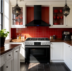 เครื่องดูดควันขนาด 36 นิ้ว, 900CFM, รีโมทคอนโทรล 3 ระดับความเร็ว, ไฟ LED, มอเตอร์เงียบเดี่ยว, แผ่นกรองแบบ Baffle Filter สีดำสแตนเลส - Product Image 6