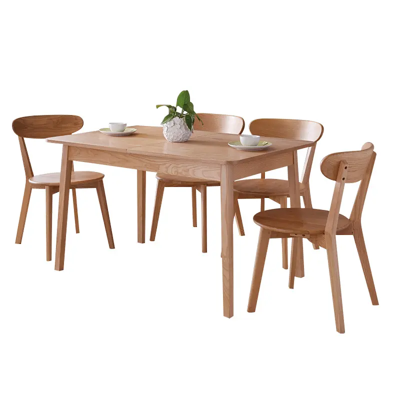 Mobili economici nordici casa sedia da bancone in legno tavolo da pranzo in legno massello grezzo set 8 sedie