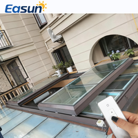 Fenêtre de toit coulissante automatique en aluminium électrique imperméable pour balcon et patio, ouverture de toit vitré rétractable, anti-insectes