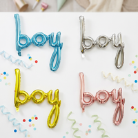 Ballons en aluminium BLN Connected Boy pour révélation du sexe, ensemble de ballons lettres alphabet en feuille de Mylar pour décoration de fête