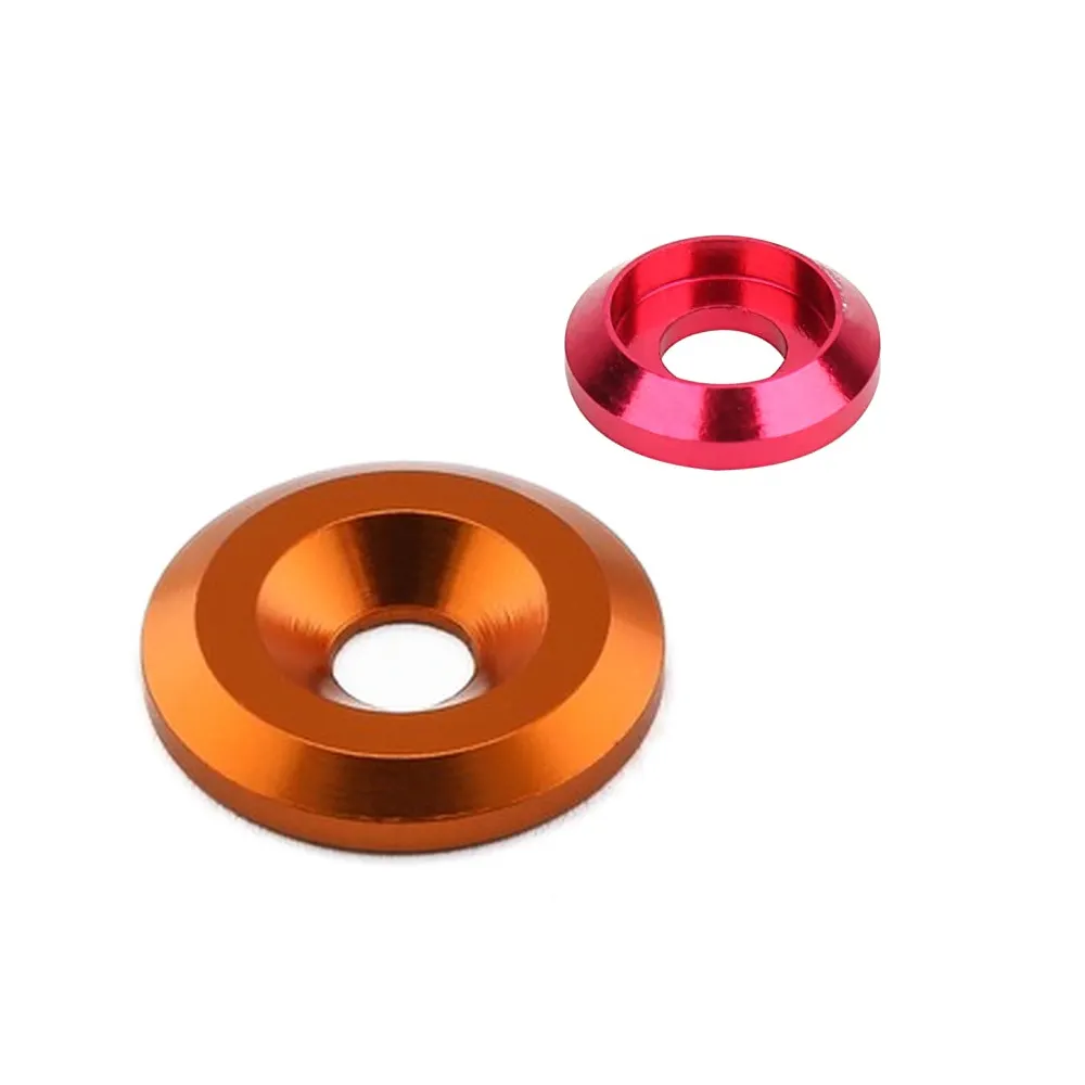 Anodized Solid Aluminum Fender Washers Conical fits 8mm & 6mm flat head 