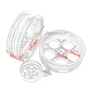 Cerchi Ruota in Alluminio CNC per Moto Accessori Telaio Mozzo Anteriore Posteriore Nero per VESPA SPRINT PRIMAVERA 50/150 2013-2024 - Product Image 6