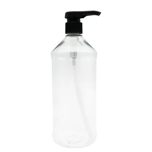 Low Price Pressure Pump Type Pet Material Round 946ml Transparent Plastic Bottle PET round Bottle