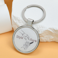 Porte-clés personnalisé avec logo imprimé, plaqué or ou argent, rond ou en forme de cœur, en métal, pour cadeau promotionnel d'entreprise
