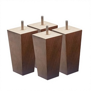 Pieds de meubles de remplacement de 15 cm en bois massif, style moderne du milieu du siècle, pieds en bois de noyer pour canapé et lit - Product Image 2