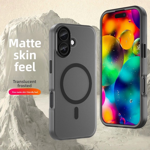 Customized Logo Frosted Matte TPU Soft Magnetic Phone Case Shockproof Protective Cover for iPhone 17