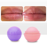 Hydraterende lippenbalsem private label, exfoliërende paarse ronde lippenbalsem, op maat gemaakte logo, veganistische biologische lipverzorging