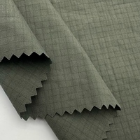 Tissu double face de luxe épais, imperméable, respirant et coupe-vent, en coton biologique et nylon tissé à grille carrée unie de 0,4 cm