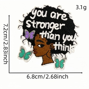 Atacado: Patch Bordado de Desenho Animado de Menina Afro Mágica para DIY em Chapéus, Mochilas e Jaquetas - Product Image 3