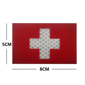 Patch Riflettente Marina per Soccorso, Adesivo a Croce, Ecologico, Fatto a Mano, in PU, Termoadesivo, per Cappello, Identificazione Notturna, Morale - Product Image 3