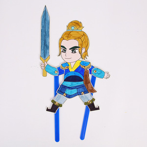 Jeu d'ombre bricolage fait à la main <span class=keywords><strong>trois</strong></span> <span class=keywords><strong>royaumes</strong></span> personnages enfants papier éducatif artisanat assemblage jouets maternelle matériaux créatifs - Product Image 5