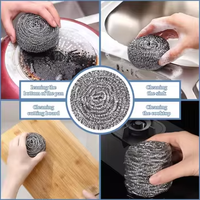 Dooso Nouvelles éponges en acier inoxydable Scrubbers Boule de nettoyage Ustensile Scrubber Densité Métal Scrubber Tampons à récurer