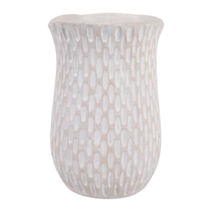 Vaso Rotondo Decorativo in Terracotta con Texture, Accento in Ceramica per Esposizione in Soggiorno - Product Image 4