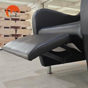 Schwarze Moderne Friseurstühle mit Keramikbecken Maßgefertigte Salonmöbel Waschstuhl-Bett für Friseursalon-Station - Product Image 5