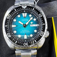 Montre homme classique de la série plongée, entièrement automatique, mécanique, en acier inoxydable, avec aiguilles, double calendrier, lumineuse, étanche