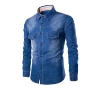Souper Qualité À Manches Longues Denim Jeans Chemises Chemise Décontractée Pour Hommes Meilleures Ventes Avec Logo Personnalisé Fournisseur De BD