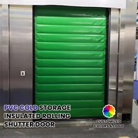 Porte rapide industrielle à double axe en PVC, isolée, à haute vitesse, pour congélateur rapide/chambre froide, placement intérieur