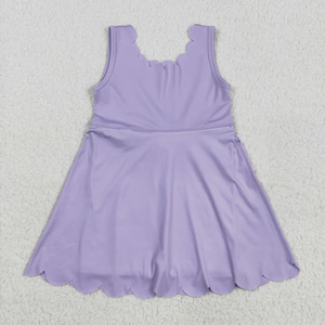 Vestidos sin mangas con volantes hasta la rodilla para niñas, ropa de yoga y actividades para hermanas - Product Image 2