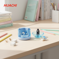 Taille-crayon électrique automatique HUACHI pour enfants, motif dessin animé mignon, en plastique, à rouleaux, fonctionnant sur piles, pour étudiants