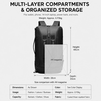 Sac à dos de voyage pour ordinateur portable 15,6 pouces, imperméable, grande capacité, compartiment à chaussures indépendant, style business