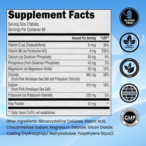 Tabletas de Electrolitos de Marca Privada OEM con Magnesio, Sodio, Potasio, Cloruro, Vitaminas D3 y B6, Polvo de Algas, Aptas para Dieta Cetogénica - Product Image 3