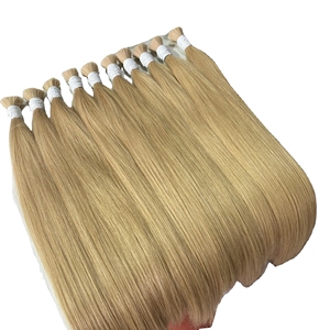 Bone Straight Color 613 Blonde Double Drawn Flat <b>Tip</b> Clip In <b>Extensions</b> Natural Virgin Human Hair <b>Extension</b> Bundle Wholesale - Product Image 4