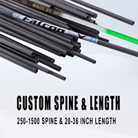 STARCN Tiges de flèches en carbone personnalisées ID 3.2/4.2/5.2/6.2/7.62mm Spine 250-1500, Longueur, Rectitude et Logo sur mesure, Vente directe usine