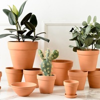 Mini pots en terre cuite et en céramique pour cactus, conçus pour les plantes d'intérieur, pour la maison et les pépinières, avec supports de sol