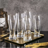Verre à bière haut et large, personnalisé, en verre transparent, de grande capacité, pour la bière artisanale, art moderne épaissi, unique