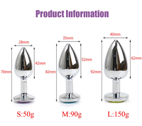 3 pièces, plusieurs tailles, jouets anaux en métal en forme de diamant pour hommes, femmes, couples, dilatateurs anaux, jouets sexuels pour adultes, jouets sexuels gays extrêmes, BDSM