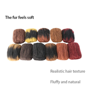 Extensions de cheveux synthétiques en gros d'usine, 12 pouces, 100g, Afro Kinky Bulk, double trame, doux, rebondissant, haute température - Product Image 2