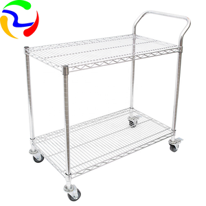 Estante de metal ajustable Estante de almacenamiento de malla de alambre móvil rodante galvanizado con ruedas Protección contra la corrosión - Product Image 2
