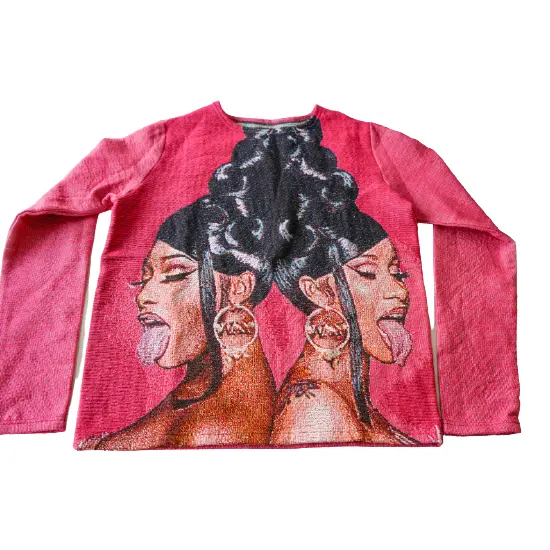 Üst satış battaniye kazak goblen kazak dokuma jakarlı kazak ceket hoodie pantolon