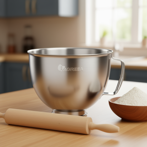 IAGREEA Tazón para mezclar de acero inoxidable, 4,5 litros, 5 litros, accesorio ligero para batidora de alimentos - Product Image 2