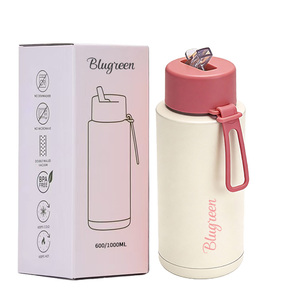 Bouteille d'eau isotherme en acier inoxydable sans BPA de 32 oz avec couvercle à paille rabattable, idéale pour le sport (ODM) - Product Image 6
