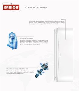 Kanion 12000 Btu R410A Mini Split aire acondicionado Control inteligente con cable sin inversor 12000 Btu aire acondicionado para el hogar - Product Image 2