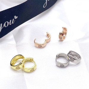 <b>Stud</b> <b>Earrings</b> Heart Shape Micro Inlaid Zircon Zinc Alloy Fashion Jewelry For Women Small <b>Studs</b> ES1211 - Product Image 3