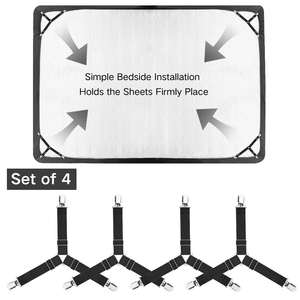 <b>Adjustable</b> Triangle Elastic <b>Bed</b> Sheet Fasteners Living Room Suitable Gripper Holder Straps Clip for <b>Bed</b> Sheets & Mattress Covers - Product Image 2