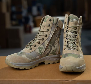 DFB0424 Stock4 seasons CP - Botas tácticas de lona con camuflaje, botas de caza, resistentes y duraderas - Product Image 4